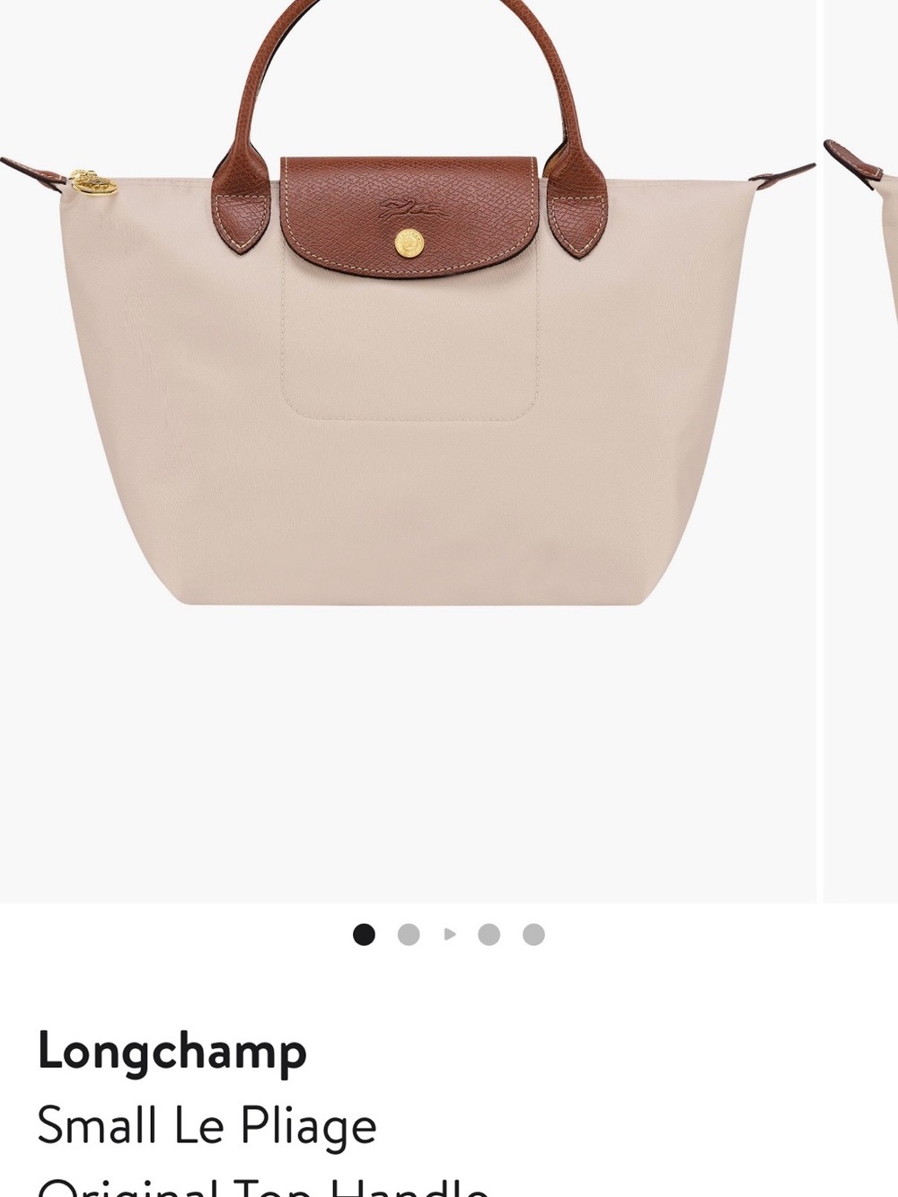 Longchamp Small LePliage Women’s Small Original Top Handle Bag. Color: Paper - Picture 4 of 4